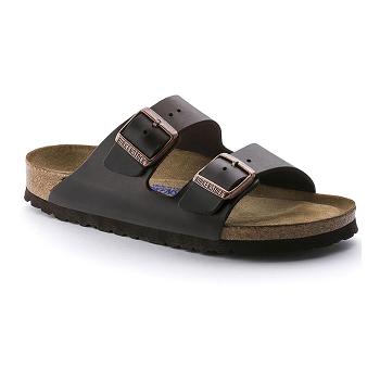Dámské Arizona Birkenstock Soft Footbed Amalfi Læder Hnědé | CZ 71ZUT